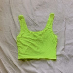 Neon Yellow Tank Crop Top